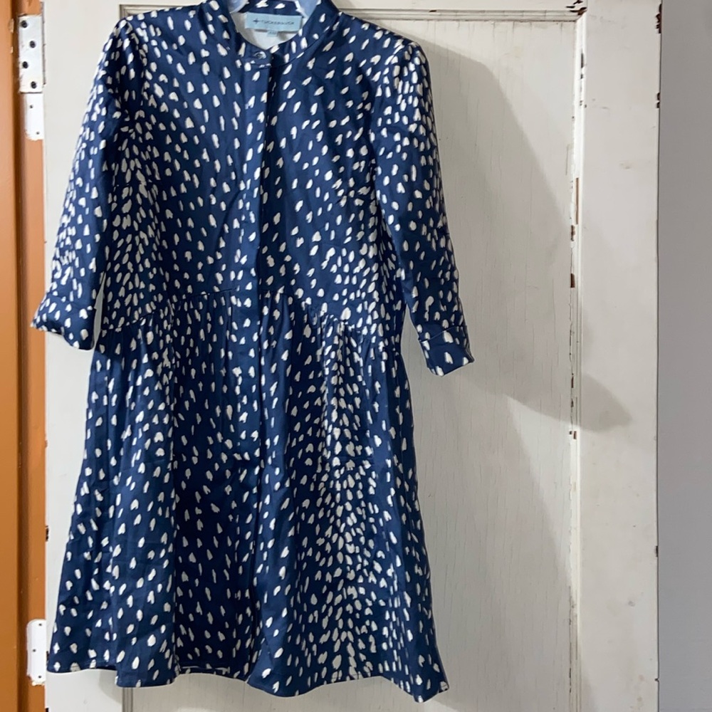 Tuckernuck blue antelope royal shirt dress XXS